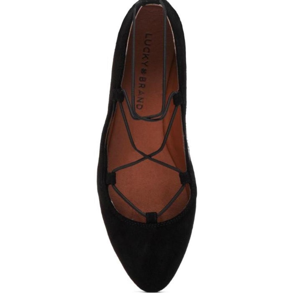 Lucky Brand “Aviee” suede lace-up ballet flat